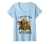 Mujer T'Was The 'Tism M'Lord Funny Autism Awareness Frog Knight Camiseta Cuello V