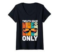 Mujer Twelfth 12nd Grade Students Vibes Only Back To School Camiseta Cuello V