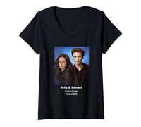 Mujer Twilight Bella & Edward Coolest Couple Yearbook Photo Movie Camiseta Cuello V