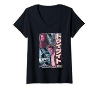 Mujer Twilight DIY Collage Japanese Poster with Kanji Movie Camiseta Cuello V