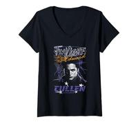Mujer Twilight Edward Cullen Vintage Y2K Lightning Collage Movie Camiseta Cuello V