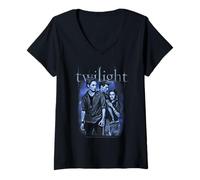 Mujer Twilight Indigo Love Triangle Photo with Logo Retro Movie Camiseta Cuello V