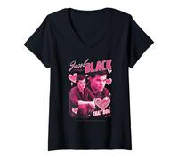 Mujer Twilight Team Jacob Pink Hearts Valentine's Day Crush Movie Camiseta Cuello V