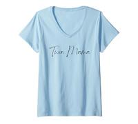 Mujer Twin Mama Ropa Top Twin Mum Camiseta Cuello V