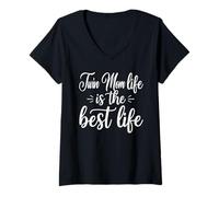 Mujer Twin Mom Life is The Best Life For Cute Grandma Mothers Day Camiseta Cuello V