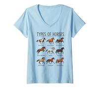 Mujer Types of Horses Horse Breed Horseback Horse Camiseta Cuello V