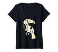 Mujer Typography Art Toucan Toco Toucans Camiseta Cuello V