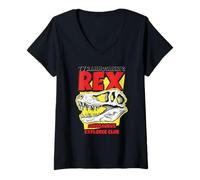 Mujer Tyrannosaurus Rex Dinosaurs Cartoon Illustration Graphic Camiseta Cuello V