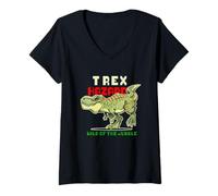 Mujer Tyrannosaurus Rex Dinosaurs Cartoon Illustration Graphic Camiseta Cuello V