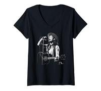 Mujer U2 Bono Cantando en Vivo en el Birmingham NEC 1987 Camiseta Cuello V