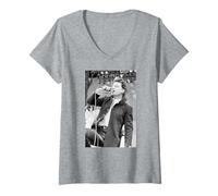 Mujer U2 Bono Live Aid Sunday Domingo Sangriento 1985 Camiseta Cuello V
