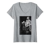 Mujer U2 Live USA Bono y Adam Clayton Camiseta Cuello V