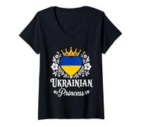 Mujer Ukrainian Princess Ukraine Flag Proud Ukrainian Girl Camiseta Cuello V