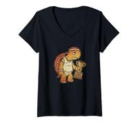 Mujer Último Lugar Trofeo Divertido Tortuga Fantasy League Perdedor Camiseta Cuello V