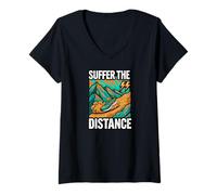 Mujer Ultramarathon Trail Running Suffer The Distance Camiseta Cuello V