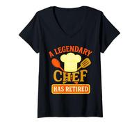 Mujer Un chef legendario se ha retirado divertido cocinero retiro panadero Camiseta Cuello V