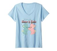 Mujer Un Cuento de Hadas de Amor y Odio (Divertido y Lindo Oso gráfico) Camiseta Cuello V