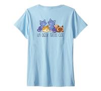Mujer UN Deux Trois Cat 4 Cats Meme Divertido en francés en la Parte Posterior Camiseta Cuello V