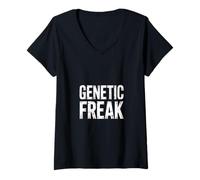 Mujer Un fanático de la genética Dice Que es Divertido Levantar Pesas en el Gimnasio Camiseta Cuello V
