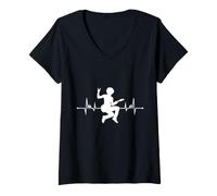 Mujer Un Guitarrista Amante de la música del Latido del corazón de una Guitarra Camiseta Cuello V