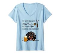 Mujer un hombre no puede vivir solo de cerveza que también necesita Camiseta Cuello V