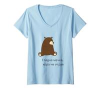 Mujer Un Oso Hambriento no Baila Refranes búlgaros Camiseta Cuello V