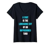 Mujer Un Pedo es Solitario Llorar Gracioso Diciendo flatulencia Camiseta Cuello V