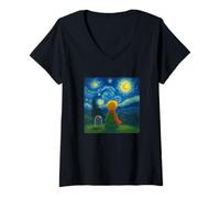 Mujer Un pequeño príncipe Mirando Las Estrellas Camiseta Cuello V