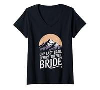 Mujer Un último Rastro Antes de la Novia del Velo Camiseta Cuello V
