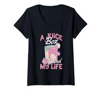 Mujer Una Caja de Jugo salvó mi Vida Mes de concientización sobre la Diabetes Diabéticos Camiseta Cuello V