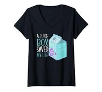 Mujer Una Caja de Jugo salvó mi Vida Mes de concientización sobre la Diabetes Diabéticos Camiseta Cuello V