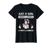 Mujer Una chica que ama el K-Pop & Gaming K-Pop & Juegos Camiseta