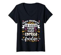 Mujer Una Corista Favolosa Divertente Donna Cantante Camiseta Cuello V
