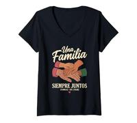 Mujer Una Familia Siempre Juntos Diversas Manos Familia Unidad Amor Camiseta Cuello V