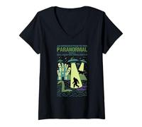 Mujer Una introducción al mundo paranómico Cryptids Funny Camiseta Cuello V