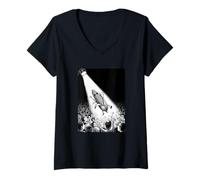 Mujer Una mazorca de maíz surfeando en un concierto de rock Camiseta Cuello V