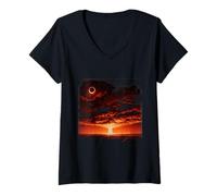 Mujer Una Noche Oscura de Armagedón en el último día de la Tierra Camiseta Cuello V