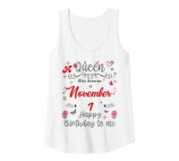 Mujer Una Reina Nació el 1 de Noviembre 1 Cumpleaños Camiseta sin Mangas