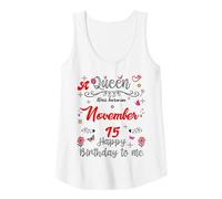 Mujer Una Reina nació el 15 de noviembre 15 de noviembre Cumpleaños Camiseta sin Mangas