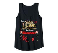 Mujer Una Reina nació el 6 de diciembre 6 de diciembre Cumpleaños Camiseta sin Mangas