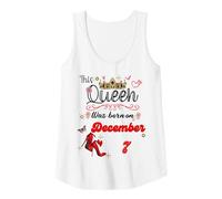 Mujer Una Reina Nació el 7 de Diciembre 7 de Diciembre Cumpleaños Camiseta sin Mangas