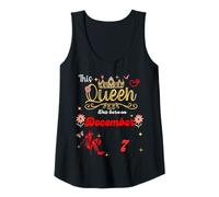 Mujer Una Reina Nació el 7 de Diciembre 7 de Diciembre Cumpleaños Camiseta sin Mangas