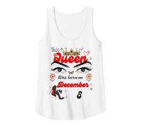 Mujer Una Reina Nació el 8 de Diciembre 8 de Diciembre Cumpleaños Camiseta sin Mangas