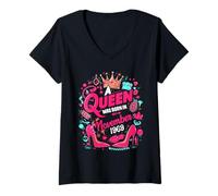 Mujer Una Reina Nació En Noviembre 1969 Noviembre Cumpleaños Niña Camiseta Cuello V