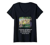 Mujer Una Tarde de Domingo en La Grande Jatte Camiseta Cuello V