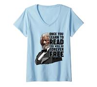 Mujer Una Vez Que aprendas a Leer Frederick Douglass Camiseta Cuello V