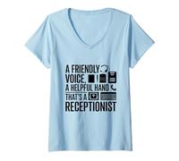 Mujer Una voz amistosa Una mano útil que es una recepcionista Camiseta Cuello V