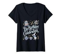 Mujer Unbirthday Alicia en el País de Las Maravillas Cumpleaños Camiseta Cuello V