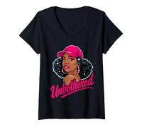 Mujer Unbothered Black Woman African American Afro Queen Camiseta Cuello V