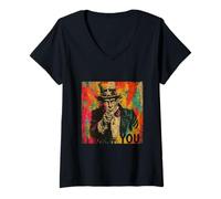 Mujer Uncle Sam: Graffiti, Arte Callejero, Estilo Urbano, Pop patriótico Camiseta Cuello V